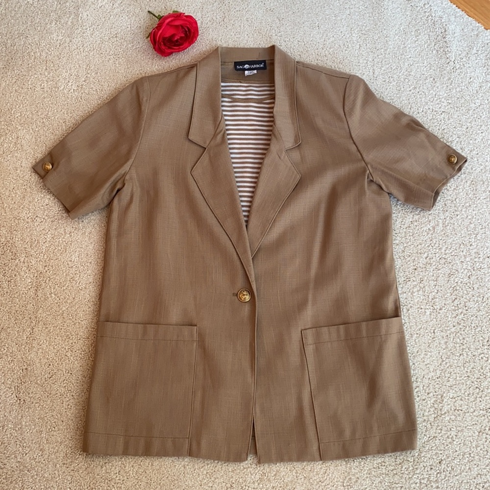 Sag Harbor Short Sleeve Jacket & Shirt Set